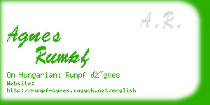 agnes rumpf business card